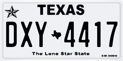TX license plate DXY4417