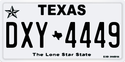 TX license plate DXY4449