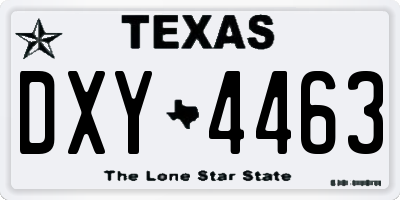 TX license plate DXY4463