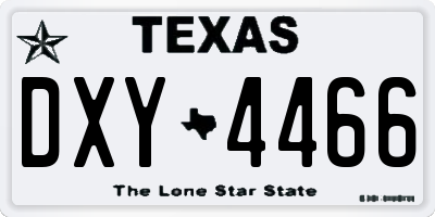 TX license plate DXY4466