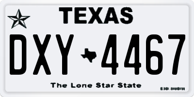 TX license plate DXY4467