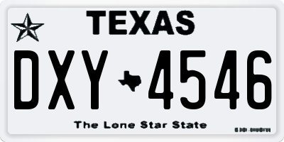 TX license plate DXY4546