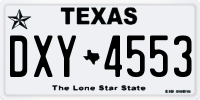 TX license plate DXY4553