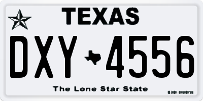 TX license plate DXY4556