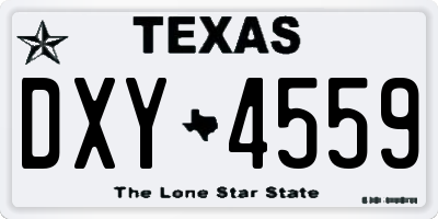 TX license plate DXY4559
