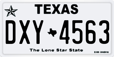 TX license plate DXY4563