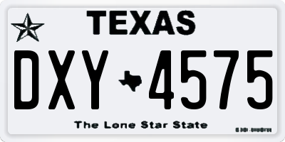 TX license plate DXY4575