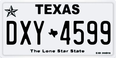 TX license plate DXY4599