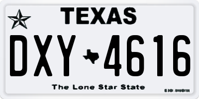 TX license plate DXY4616