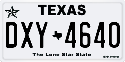 TX license plate DXY4640