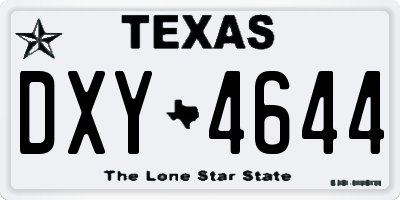 TX license plate DXY4644