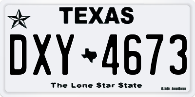 TX license plate DXY4673