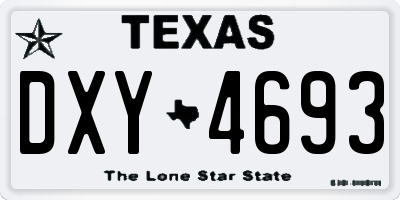 TX license plate DXY4693