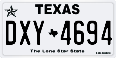 TX license plate DXY4694