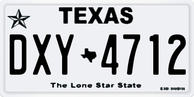 TX license plate DXY4712