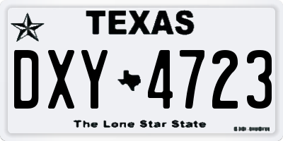 TX license plate DXY4723