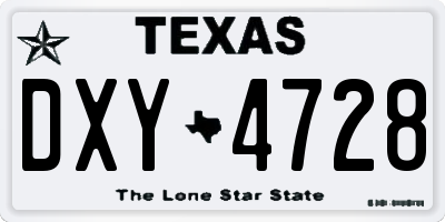 TX license plate DXY4728