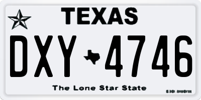 TX license plate DXY4746