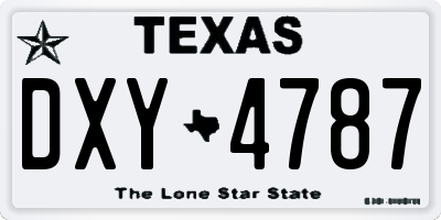 TX license plate DXY4787