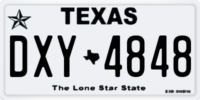 TX license plate DXY4848