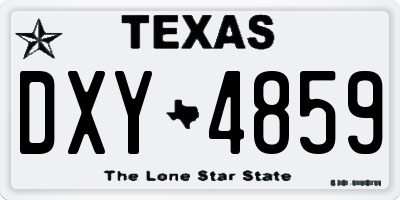 TX license plate DXY4859