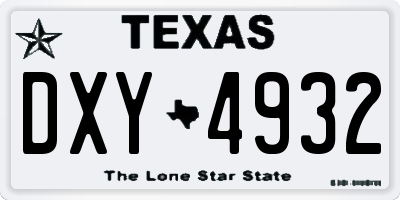 TX license plate DXY4932