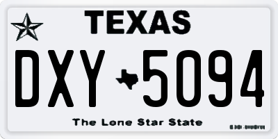 TX license plate DXY5094