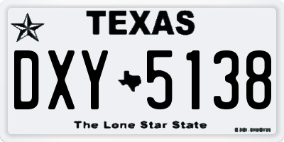 TX license plate DXY5138