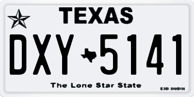 TX license plate DXY5141