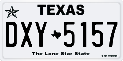 TX license plate DXY5157