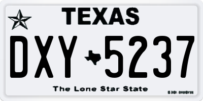 TX license plate DXY5237