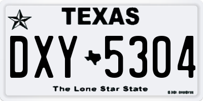TX license plate DXY5304