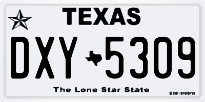 TX license plate DXY5309