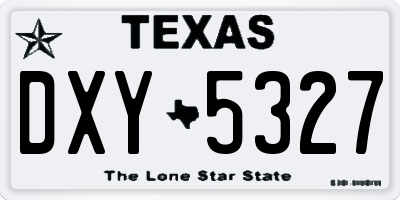 TX license plate DXY5327