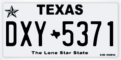 TX license plate DXY5371