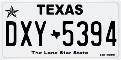 TX license plate DXY5394