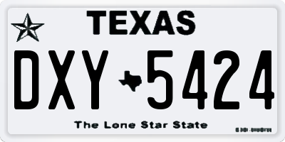 TX license plate DXY5424