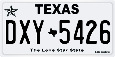 TX license plate DXY5426
