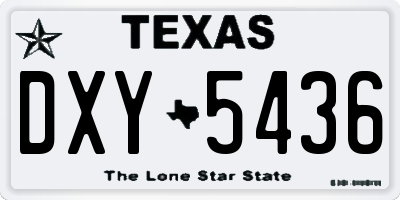 TX license plate DXY5436
