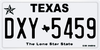 TX license plate DXY5459