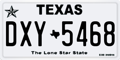TX license plate DXY5468