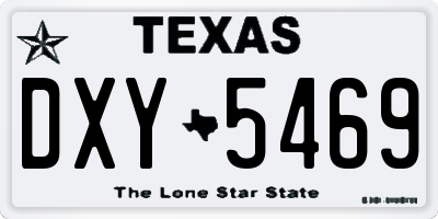 TX license plate DXY5469