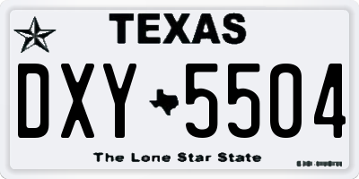 TX license plate DXY5504