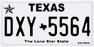 TX license plate DXY5564