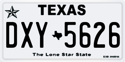 TX license plate DXY5626