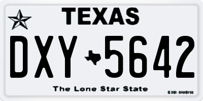 TX license plate DXY5642