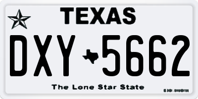 TX license plate DXY5662