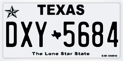 TX license plate DXY5684