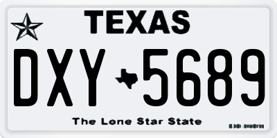TX license plate DXY5689