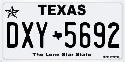 TX license plate DXY5692